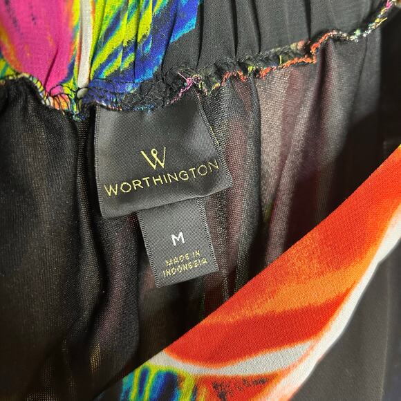 Worthington Skirt-M/L- colorful, long elastic waist flowy - Picture 5 of 5
